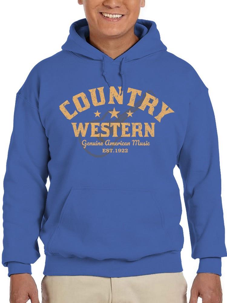 Country Western Musik Hoodie Herren Royal - Bild 3 von 5