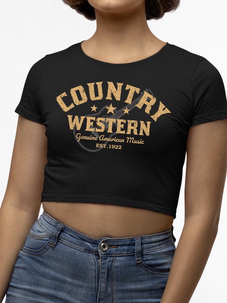 Country Western Musik Crop T-Shirt Damen schwarz - Bild 4 von 6
