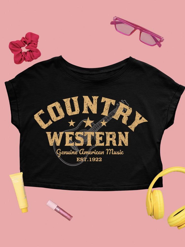 Country Western Musik Crop T-Shirt Damen schwarz - Bild 6 von 6