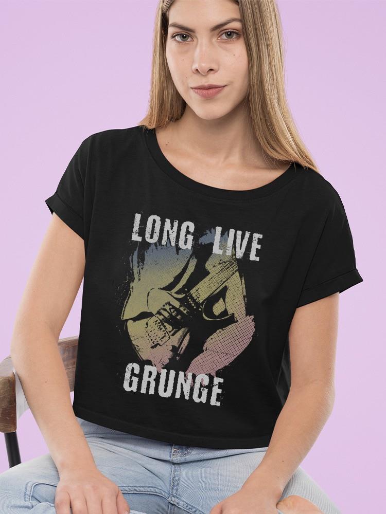 Long Live Grunge Music Tee Crop Tee Women's Black - Afbeelding 5 van 6