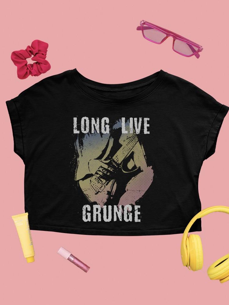 Long Live Grunge Music Tee Crop Tee Women's Black - Afbeelding 6 van 6