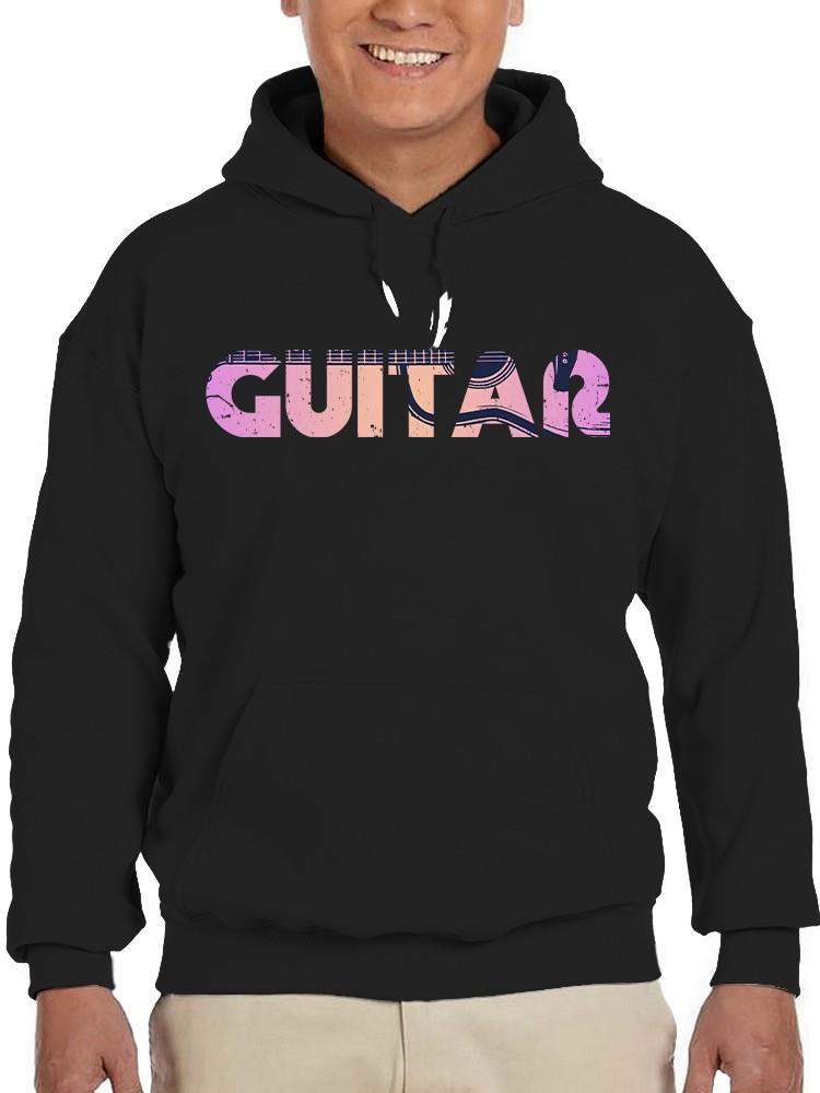 Retro Guitar Graphic Tee Hoodie Men's Black - Picture 3 of 5