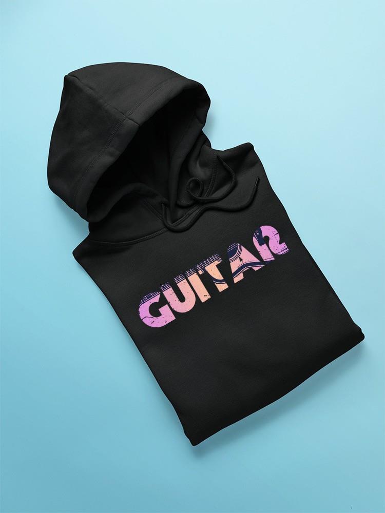 Retro Guitar Graphic Tee Hoodie Men's Black - Picture 5 of 5