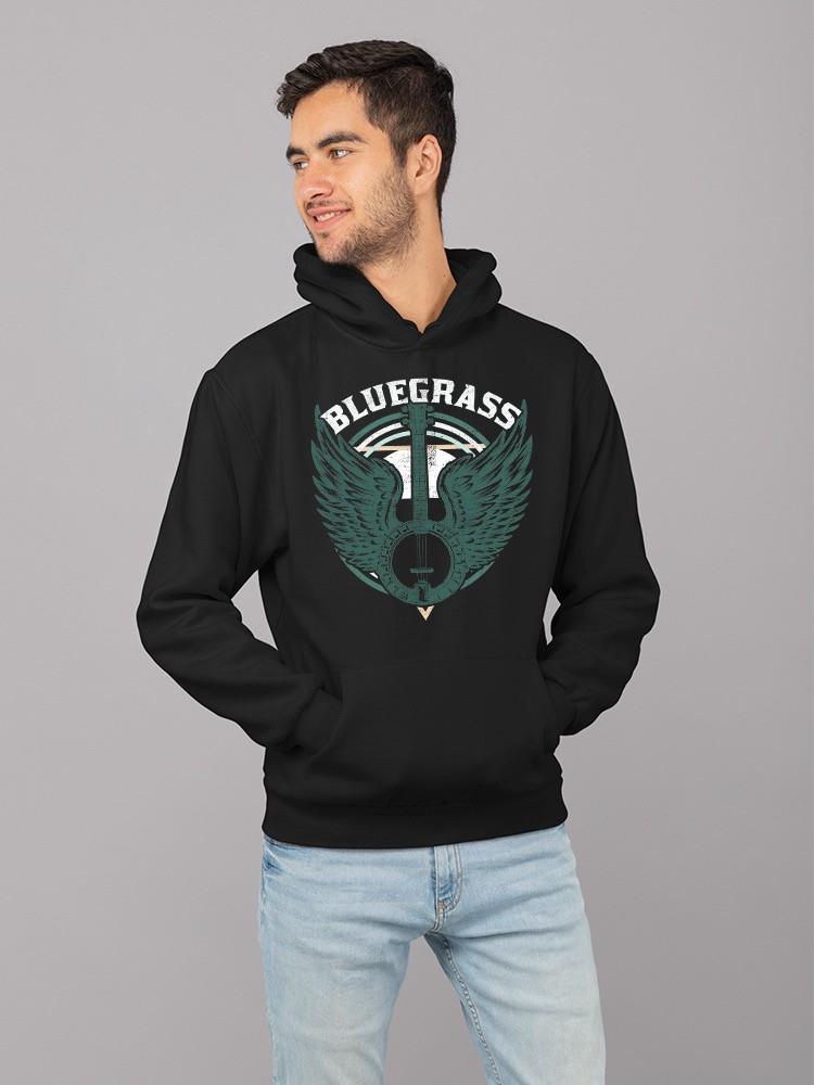 Bluegrass Wings Banjo Tee Hoodie Men's Black - Picture 4 of 5