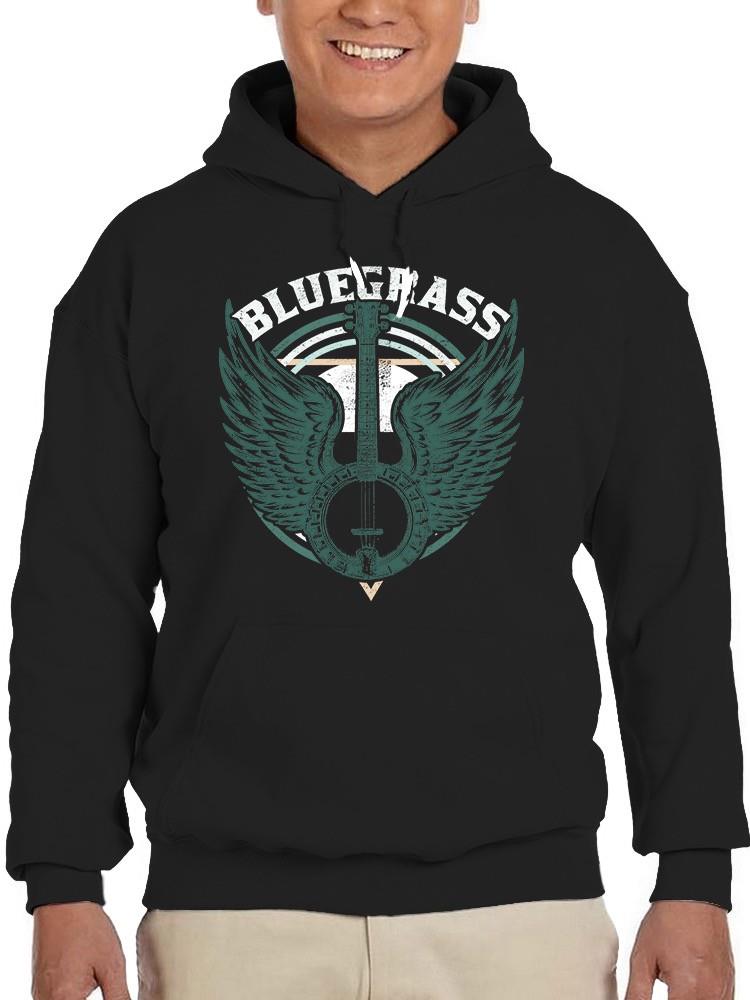 Bluegrass Wings Banjo Tee Hoodie Men's Black - Picture 3 of 5