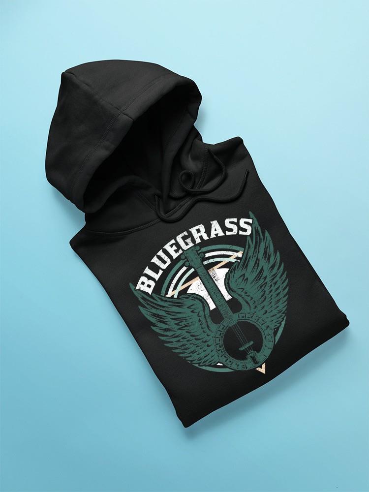 Bluegrass Wings Banjo Tee Hoodie Men's Black - Picture 5 of 5