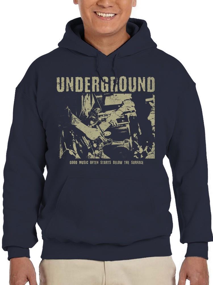 Underground Music Scene Tee Hoodie Herren Navy - Bild 3 von 5