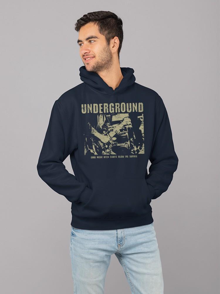 Underground Music Scene Tee Hoodie Herren Navy - Bild 4 von 5