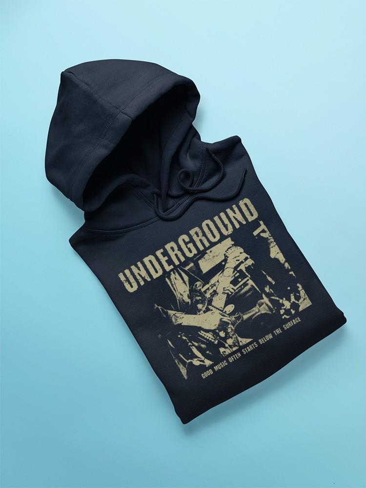 Underground Music Scene Tee Hoodie Herren Navy - Bild 5 von 5
