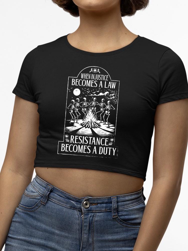 Resist Floral Tee Crop Tee Women’s Black