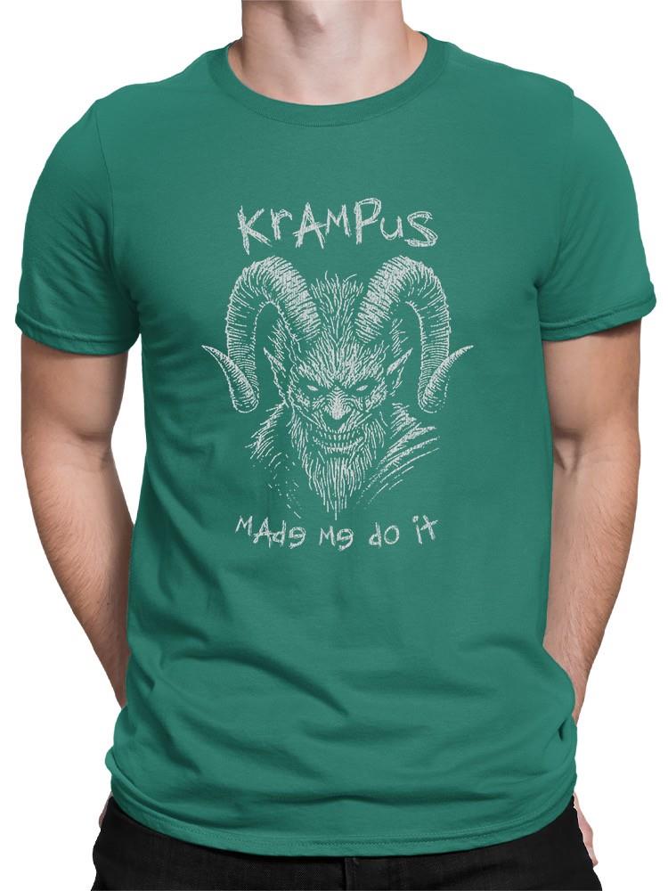 Krampus Made Me Do It Scary Christmas Men's T-shirt - Picture 5 of 13