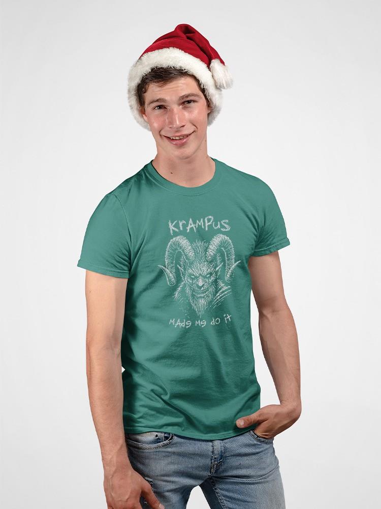 Krampus Made Me Do It Scary Christmas Men's T-shirt - Picture 6 of 13