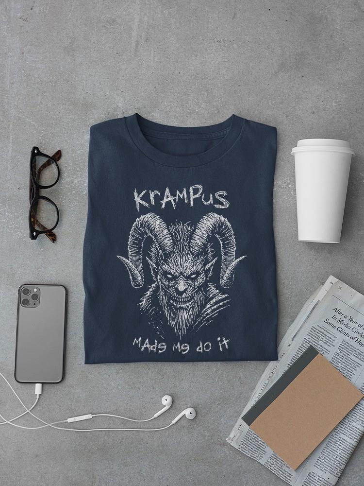 Krampus Made Me Do It Scary Christmas Men's T-shirt - Picture 10 of 13