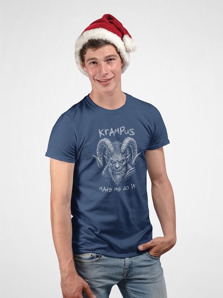 Krampus Made Me Do It Scary Christmas Men's T-shirt - Picture 9 of 13