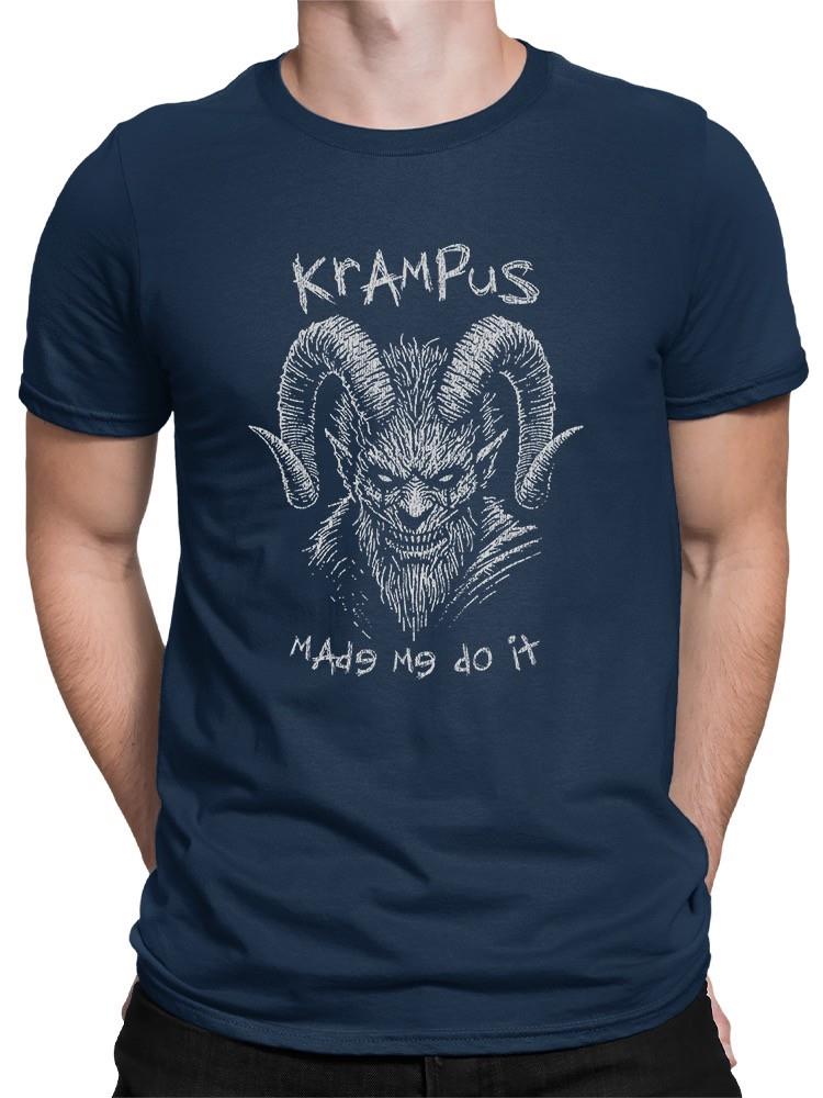Krampus Made Me Do It Scary Christmas Men's T-shirt - Picture 8 of 13