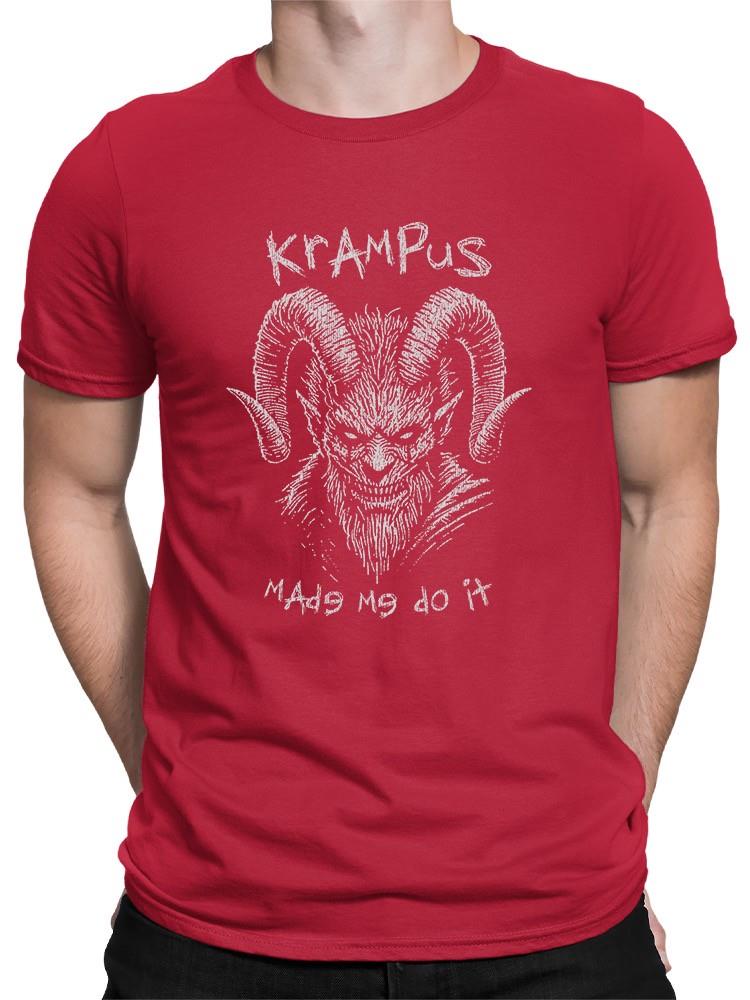 Krampus Made Me Do It Scary Christmas Men's T-shirt - Picture 11 of 13