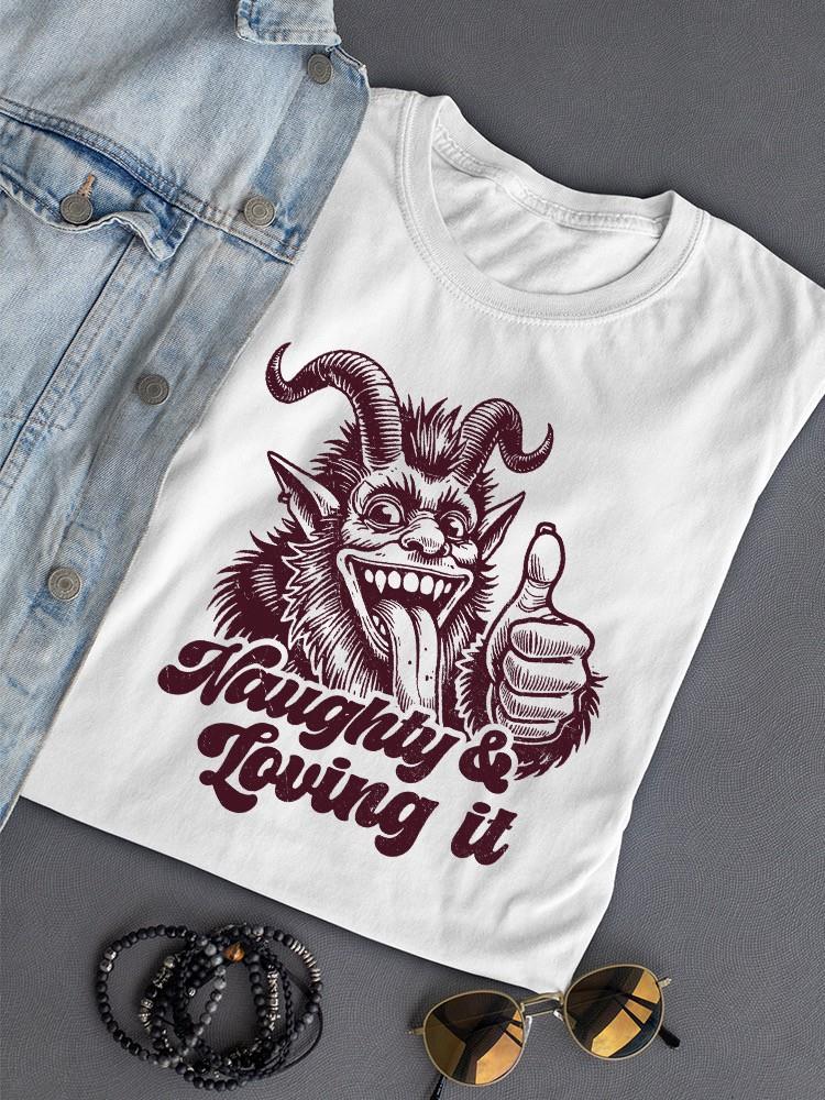 Naughty Krampus Humor Creepy Christmas Women's T-shirt - Picture 7 of 7