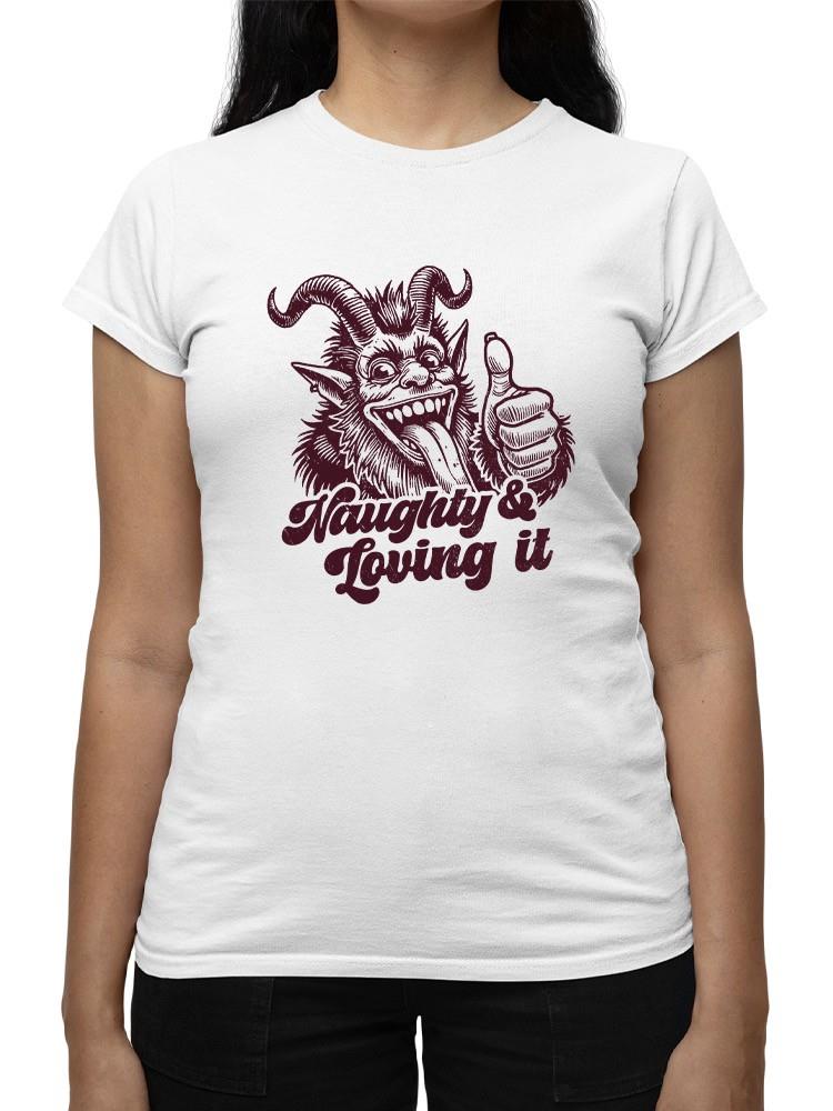 Naughty Krampus Humor Creepy Christmas Women's T-shirt - Picture 5 of 7