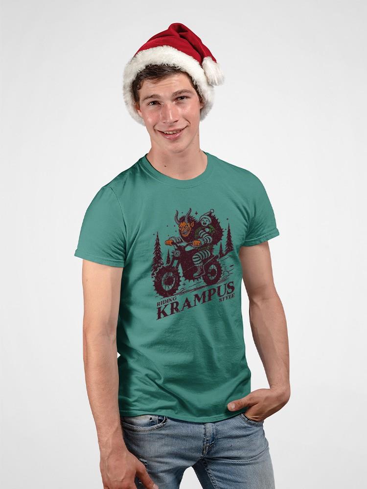 Camiseta para hombre Riding Krampus estilo rebelde de Navidad - Imagen 6 de 7