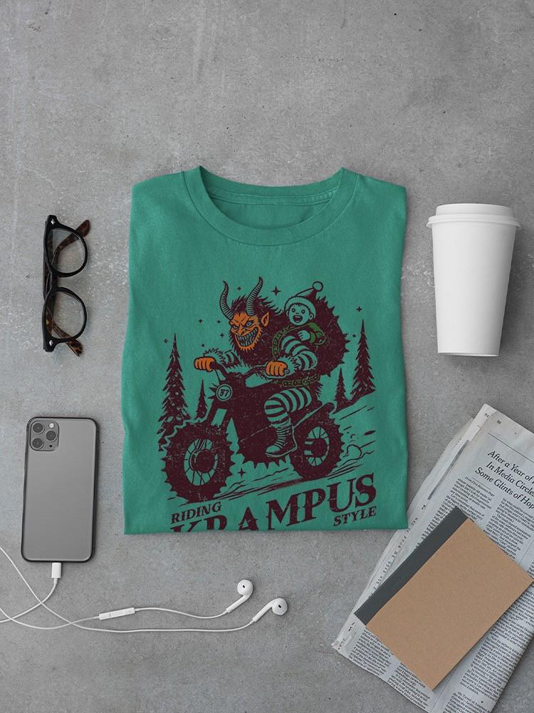 Camiseta para hombre Riding Krampus estilo rebelde de Navidad - Imagen 7 de 7