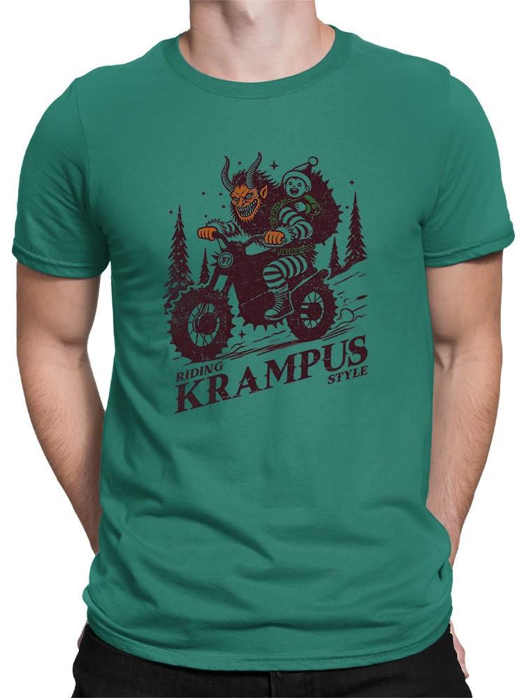 Camiseta para hombre Riding Krampus estilo rebelde de Navidad - Imagen 5 de 7