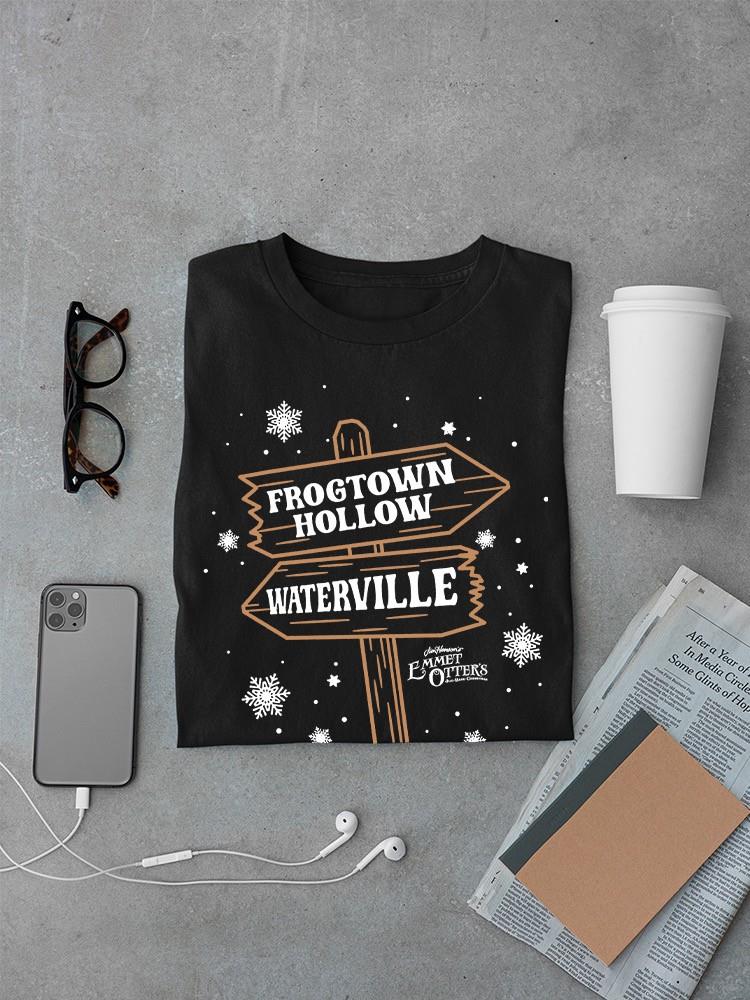 Camiseta para hombre Christmas Frogtown Hollow Waterville Sign - Imagen 7 de 16