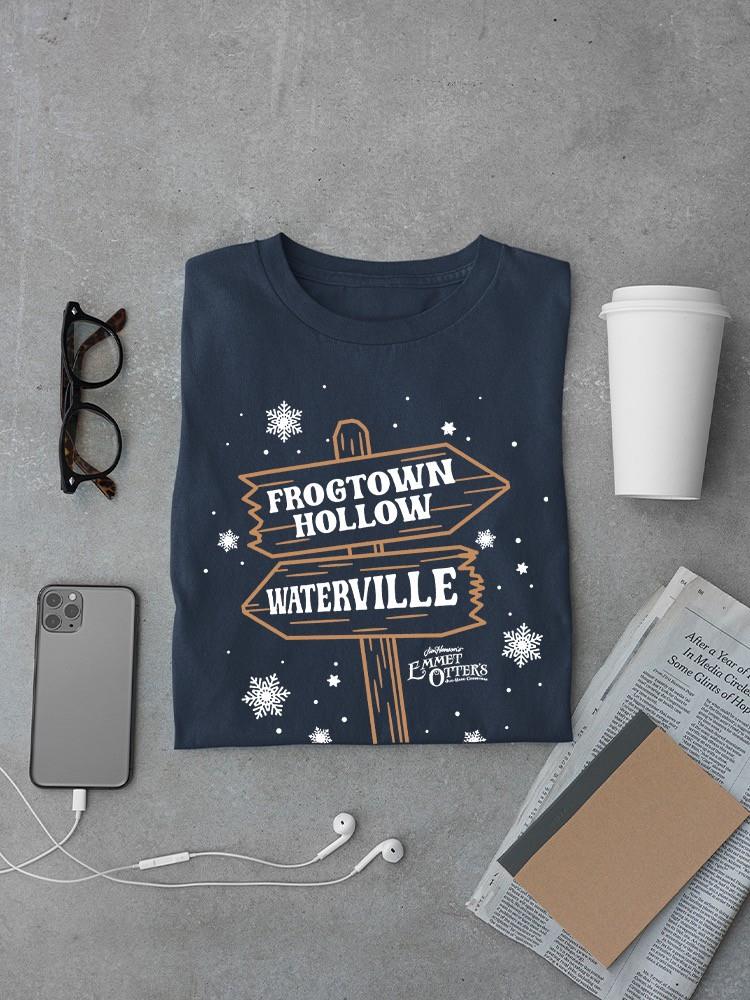 Camiseta para hombre Christmas Frogtown Hollow Waterville Sign - Imagen 10 de 16