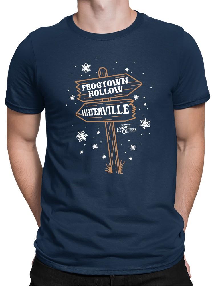 Camiseta para hombre Christmas Frogtown Hollow Waterville Sign - Imagen 8 de 16