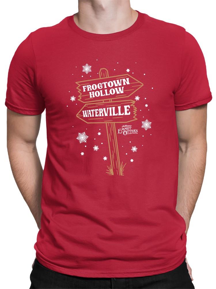 Camiseta para hombre Christmas Frogtown Hollow Waterville Sign - Imagen 11 de 16