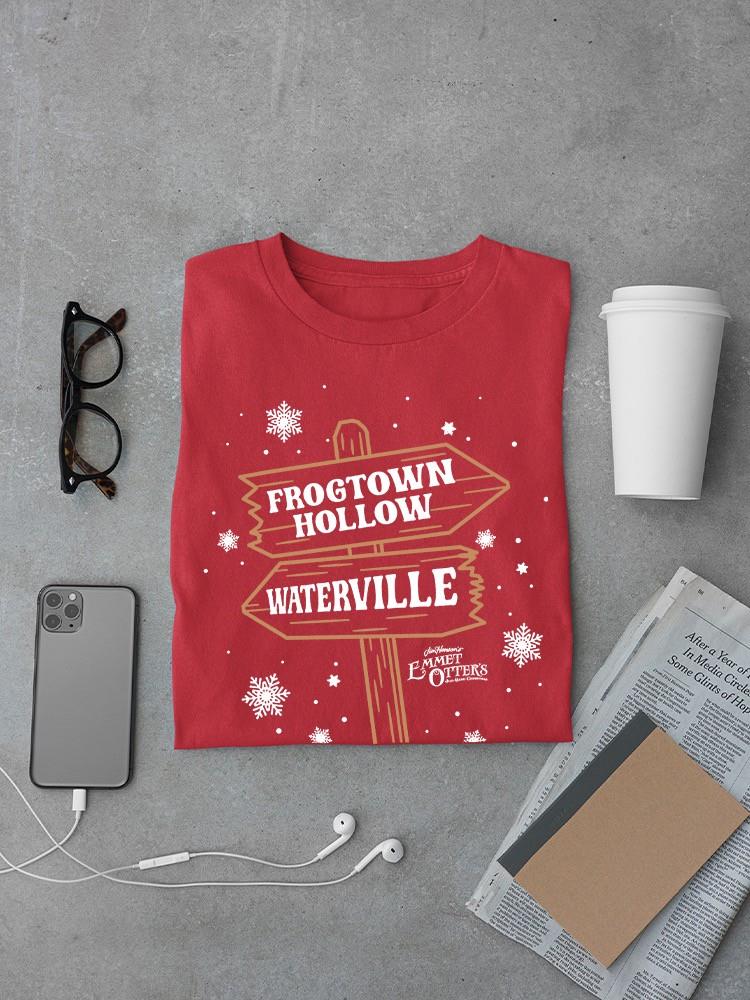 Camiseta para hombre Christmas Frogtown Hollow Waterville Sign - Imagen 13 de 16