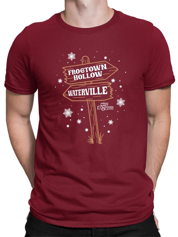 Camiseta para hombre Christmas Frogtown Hollow Waterville Sign - Imagen 14 de 16