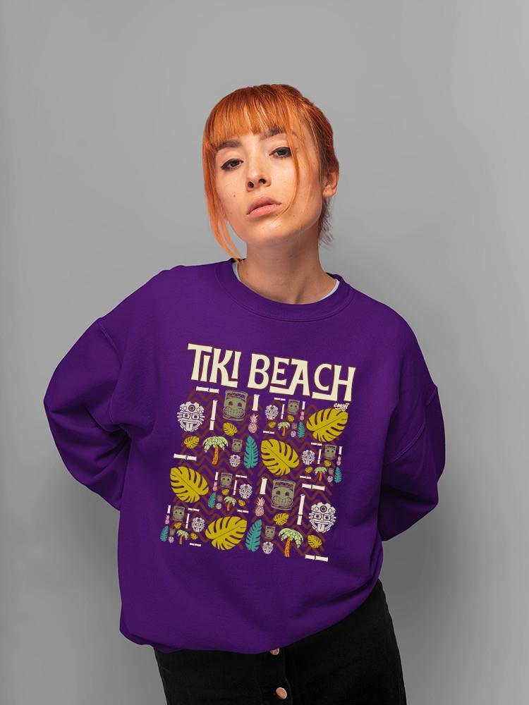 Tiki-Beach Hawaiian Vacation Vibes Graphic Women's Sweatshirt - Picture 9 of 22