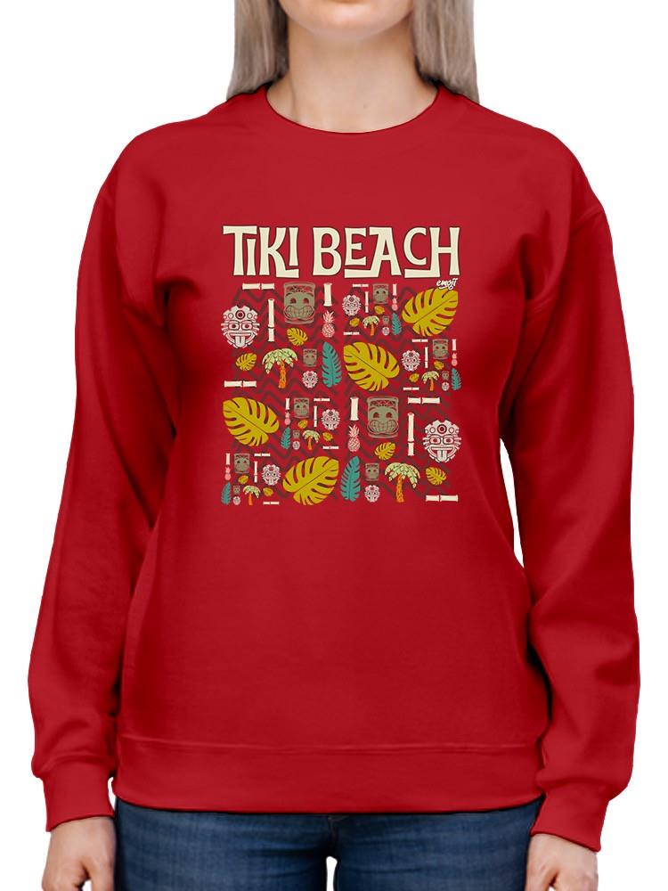 Tiki-Beach Hawaiian Vacation Vibes Graphic Women's Sweatshirt - Picture 11 of 22