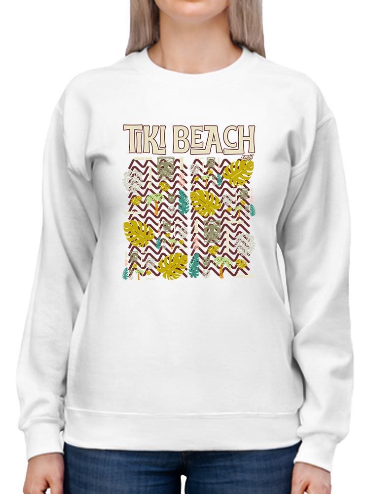 Tiki-Beach Hawaiian Vacation Vibes Graphic Women's Sweatshirt - Picture 14 of 22