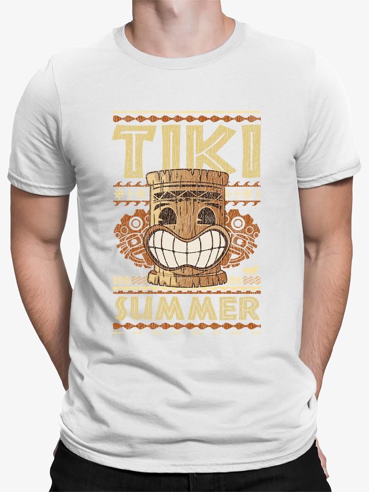 Tiki-Summer Hawaiian Tropical Vibes Men's T-shirt - Picture 8 of 10