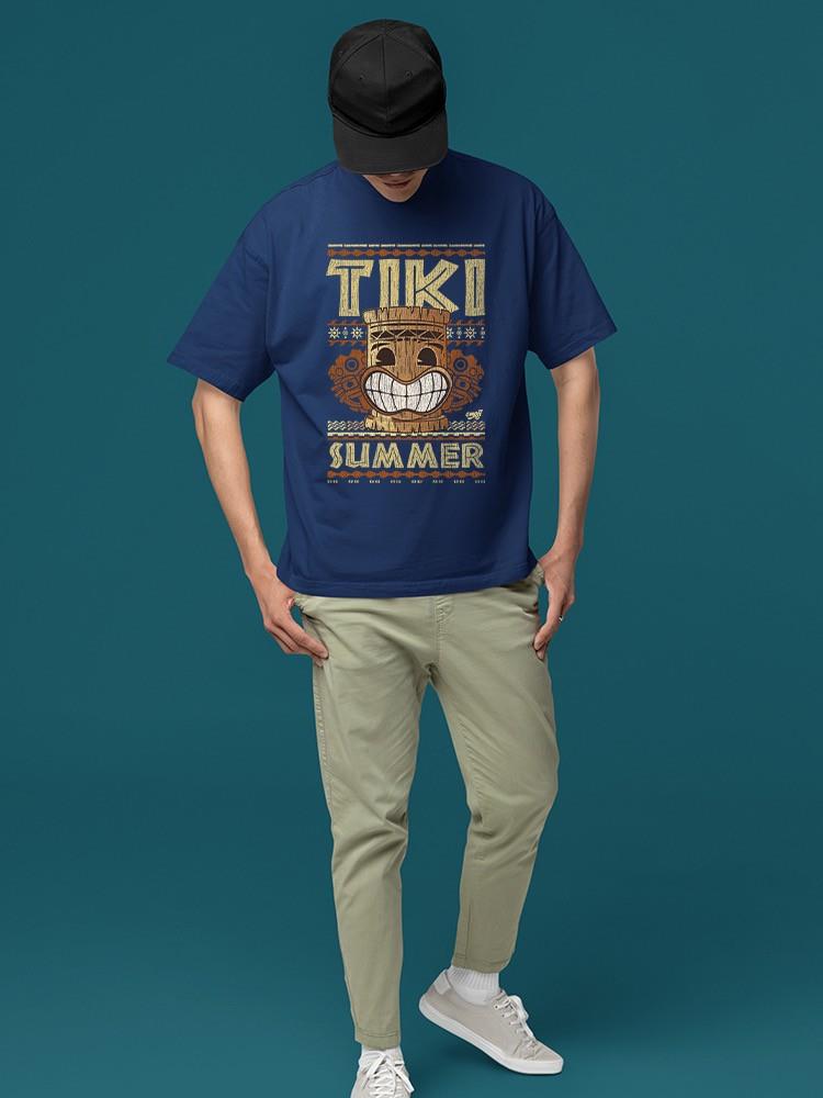 Tiki-Summer Hawaiian Tropical Vibes Men's Tshirt - Picture 9 of 10
