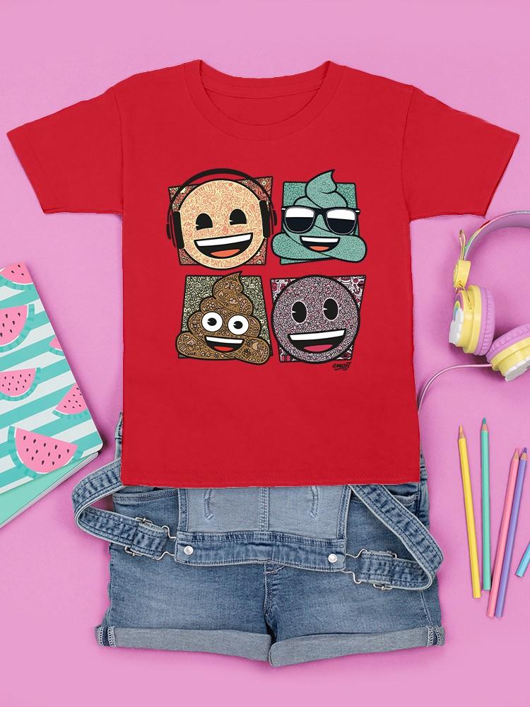 Mosaic Tee Fun Icon Faces Trendy Graphic T-Shirt - Bild 7 von 19