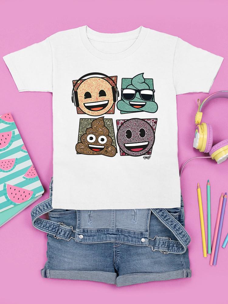 Mosaic Tee Fun Icon Faces Trendy Graphic T-Shirt - Bild 10 von 19