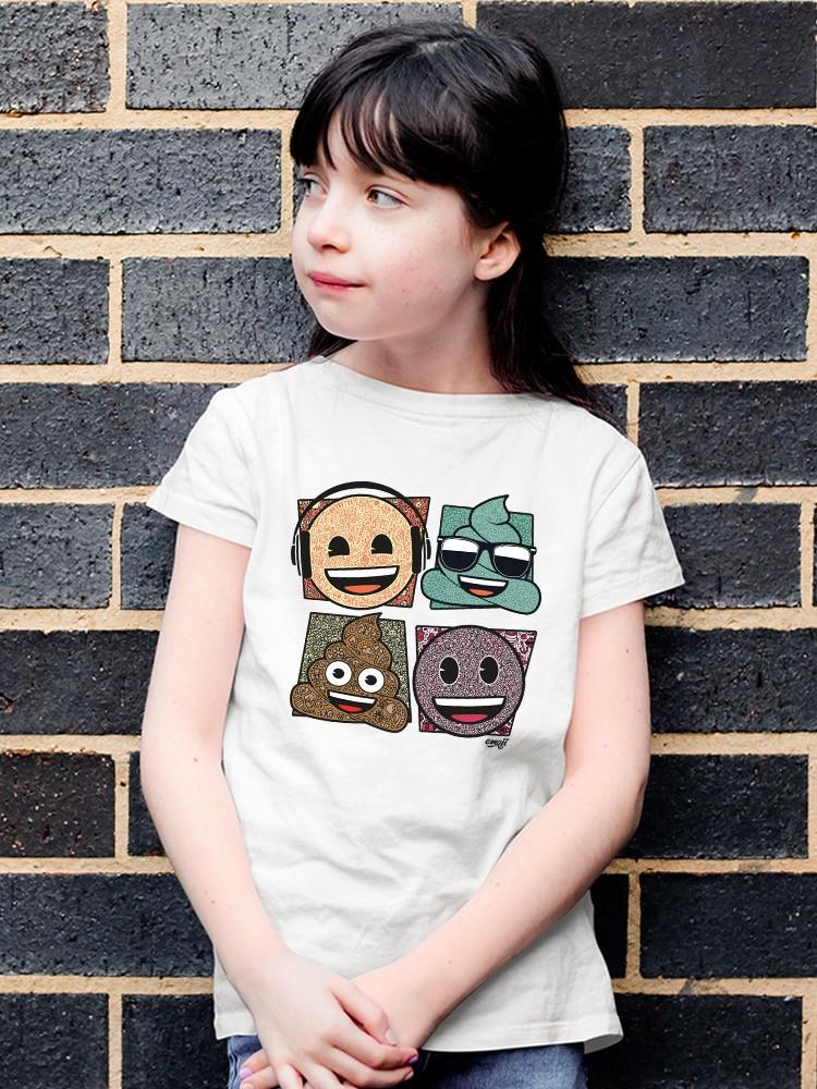 Mosaic Tee Fun Icon Faces Trendy Graphic T-Shirt - Bild 9 von 19