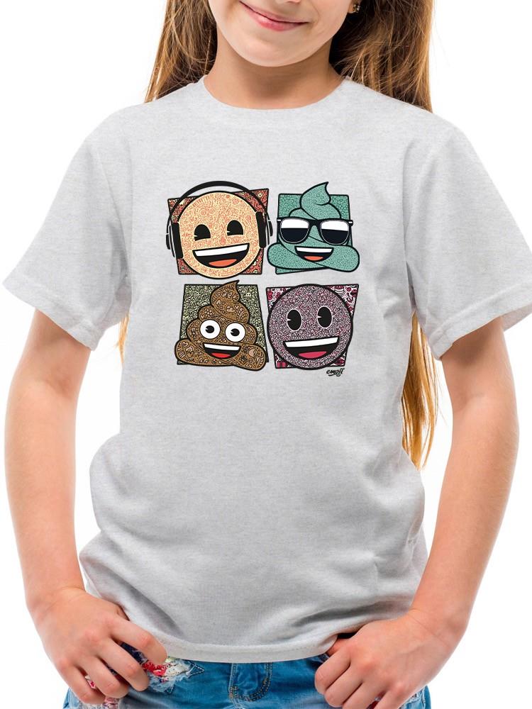 Mosaic Tee Fun Icon Faces Trendy Graphic T-Shirt - Bild 11 von 19