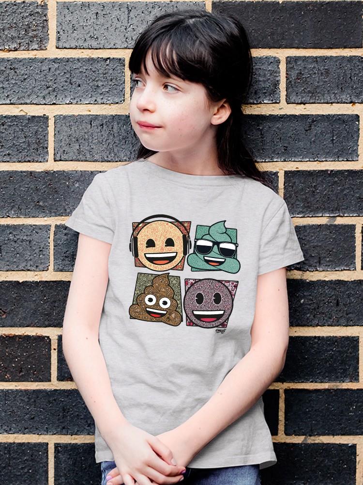 Mosaic Tee Fun Icon Faces Trendy Graphic T-Shirt - Bild 12 von 19