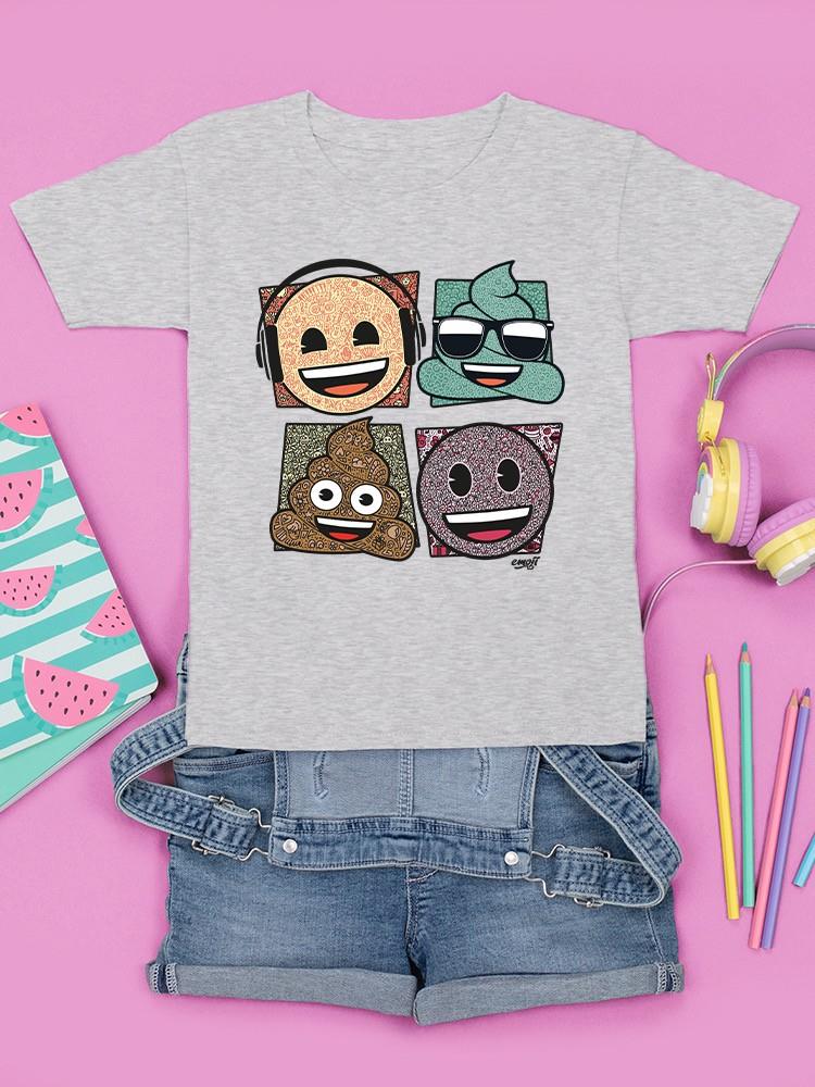 Mosaic Tee Fun Icon Faces Trendy Graphic T-Shirt - Bild 13 von 19