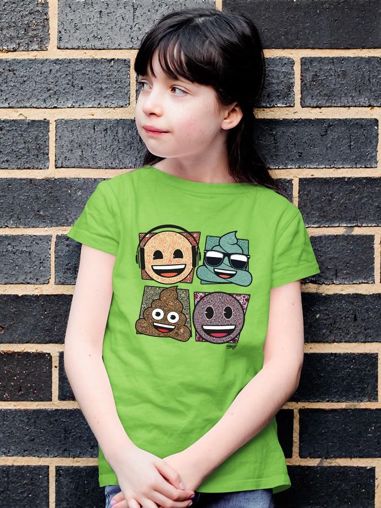 Mosaic Tee Fun Icon Faces Trendy Graphic T-Shirt - Bild 15 von 19