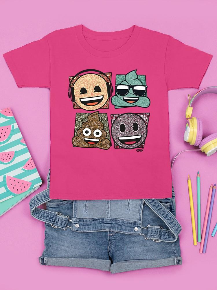 Mosaic Tee Fun Icon Faces Trendy Graphic T-Shirt - Bild 19 von 19