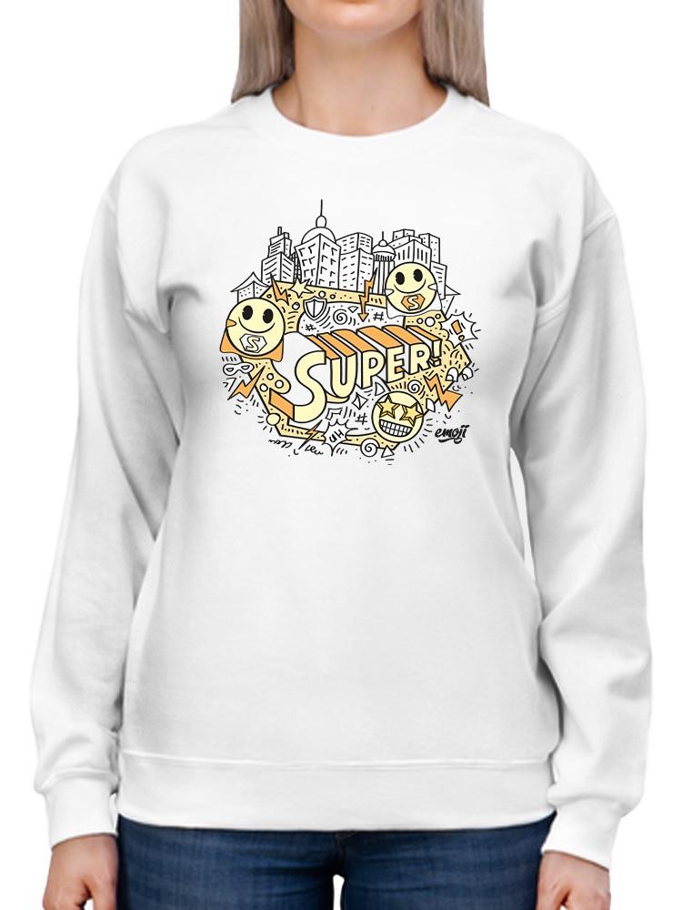 Superhero Fun Starry-Eyed Trendy Graphic Symbol Women's Sweatshirt - Bild 5 von 13