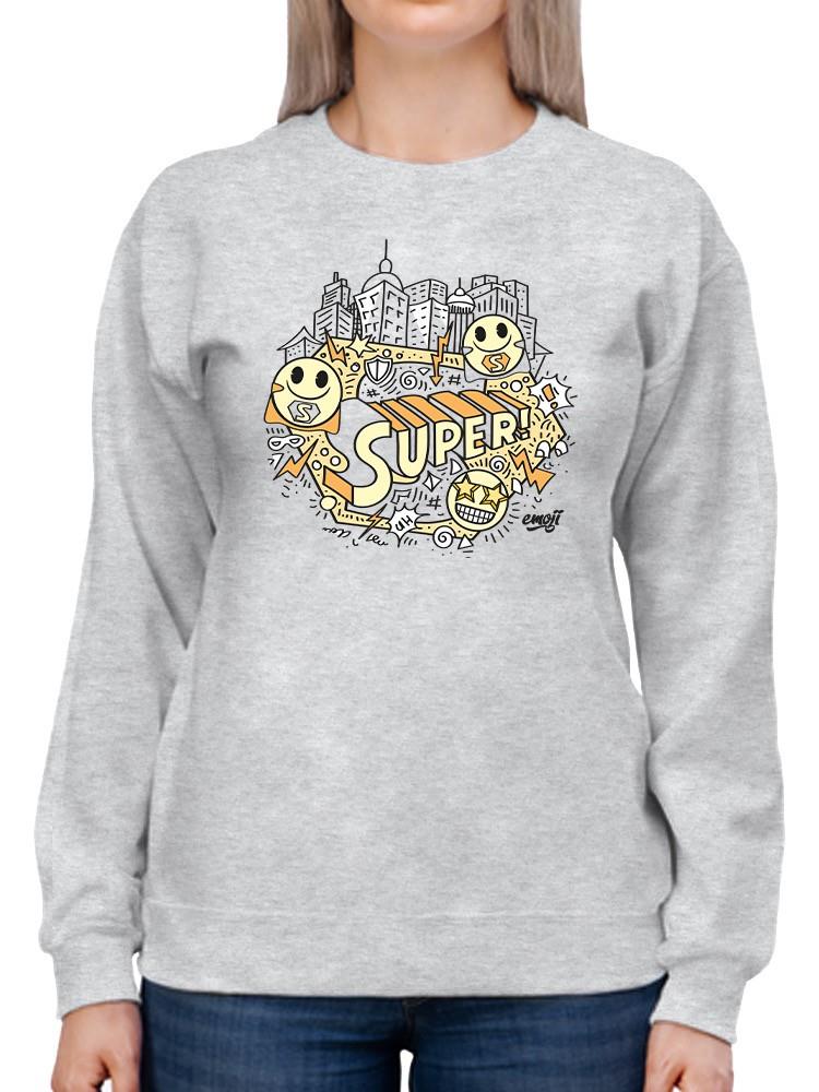 Superhero Fun Starry-Eyed Trendy Graphic Symbol Women's Sweatshirt - Bild 8 von 13