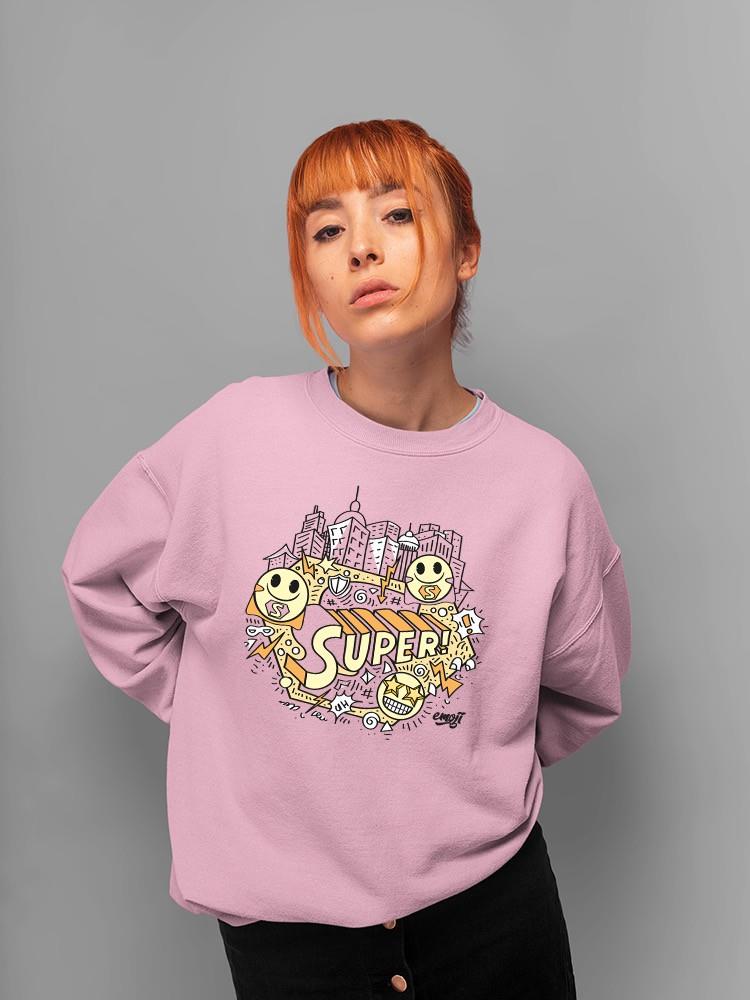 Superhero Fun Starry-Eyed Trendy Graphic Symbol Women's Sweatshirt - Bild 12 von 13