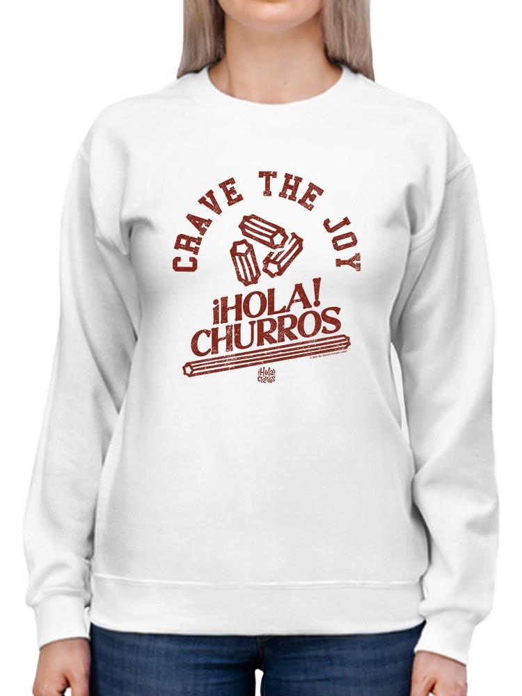 Crave The Joy Churro Art - Sudadera retro postre para mujer - Imagen 5 de 13