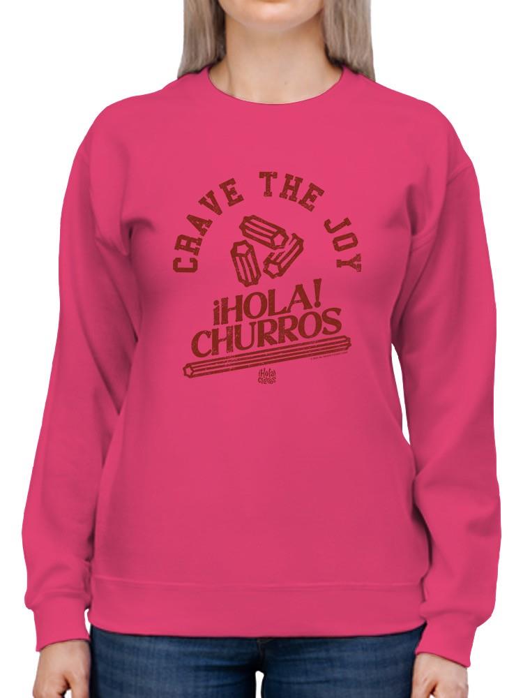 Crave The Joy Churro Art - Sudadera retro postre para mujer - Imagen 11 de 13