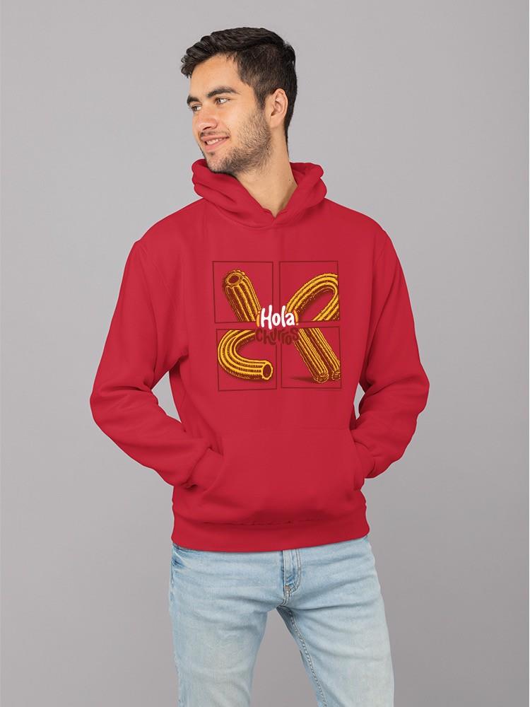 Pop Art Churro - Sudadera con capucha para hombre diseño de postre retro vibrante - Imagen 11 de 12
